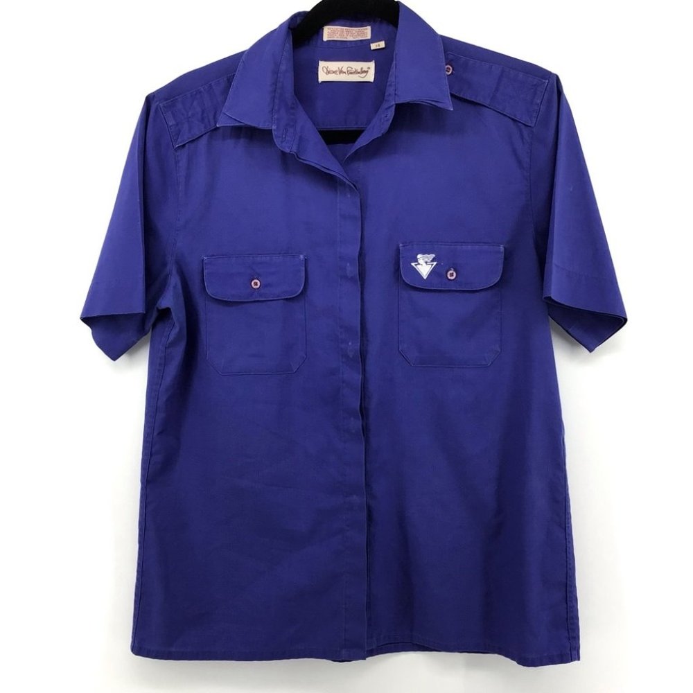 Vintage DIANE VON FURSTENBERG Button Up Short Sleeve Top